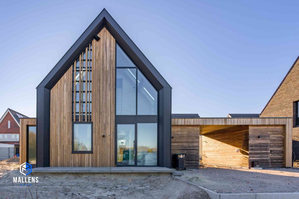 Het vooraanzicht van de nieuwbouwwoning Udenhout.